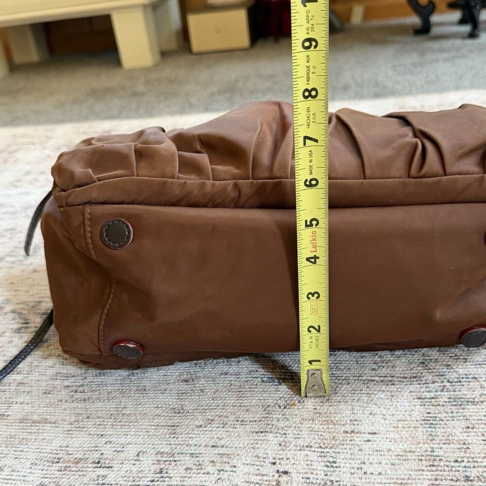 MZ Wallace Brown Nylon Leather Large Top Handle Tote Bag - Picture 15 of 16